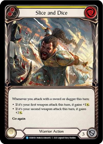 Slice and Dice Yellow (EVR) #EVR058 Rare (1st Edition Normal Lightly Played) Everfest Flesh and Blood TCG: 2022