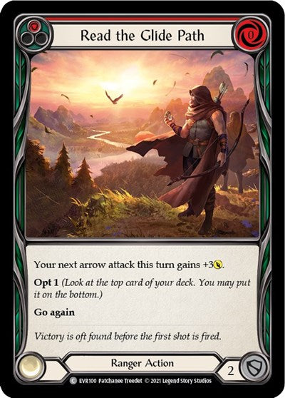 Read the Glide Path Red (EVR) #EVR100 Common (1st Edition Normal Lightly Played) Everfest Flesh and Blood TCG: 2022