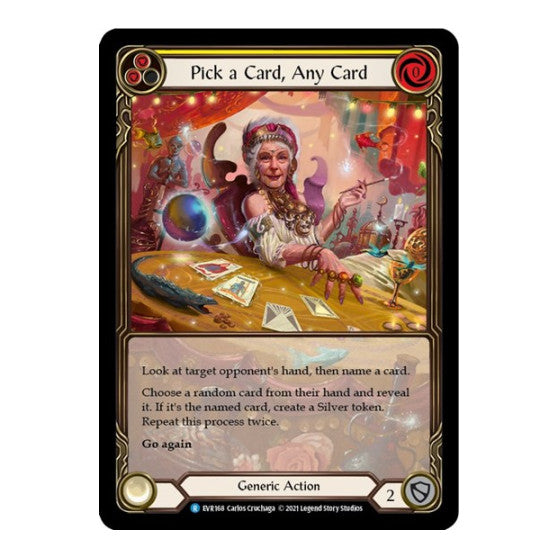 Pick a Card, Any Card (Yellow) (Extended Art) (EVR) #EVR168 Rare (1st Edition Rainbow Foil Lightly Played) Everfest Flesh and Blood TCG: 2022