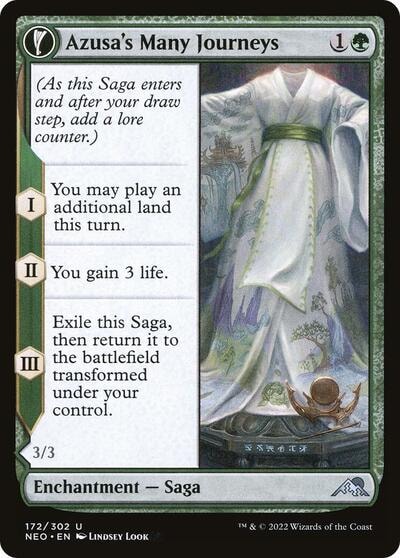 Azusas Many Journeys (NEO) #172 Uncommon (Lightly Played) Kamigawa: Neon Dynasty Magic: The Gathering: 2022