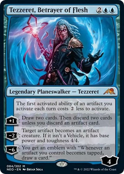 Tezzeret Betrayer of Flesh (NEO) #84 Mythic Rare (Lightly Played) Kamigawa: Neon Dynasty Magic: The Gathering: 2022