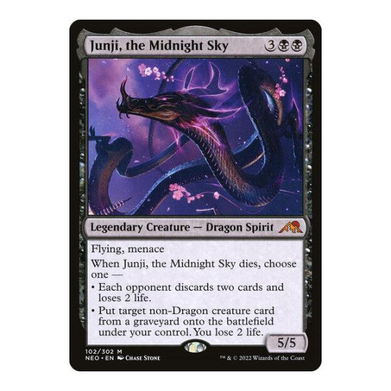 Junji the Midnight Sky (NEO) #102 Mythic Rare (Foil Lightly Played) Kamigawa: Neon Dynasty Magic: The Gathering: 2022