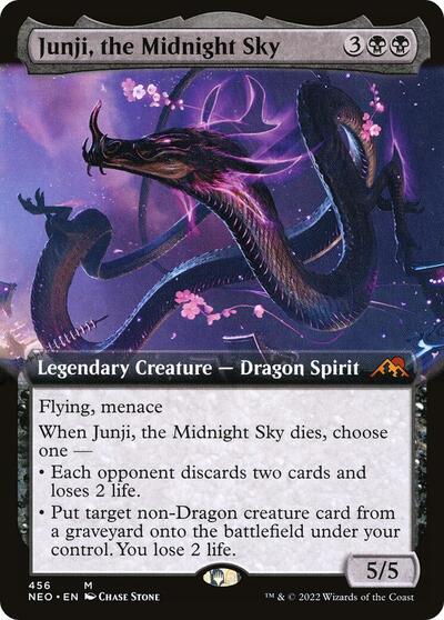 Junji the Midnight Sky Extended Art (NEO) #456 Mythic Rare (Foil Moderately Played) Kamigawa: Neon Dynasty Magic: The Gathering: 2022