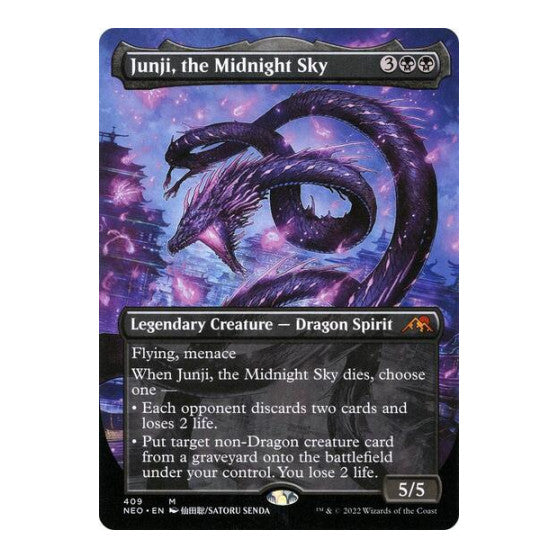Junji the Midnight Sky Borderless (NEO) #409 Mythic Rare (Lightly Played) Kamigawa: Neon Dynasty Magic: The Gathering: 2022