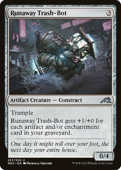 Runaway Trash Bot (NEO) #257 Uncommon (Lightly Played) Kamigawa: Neon Dynasty Magic: 2022