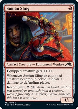 Simian Sling (NEO) #163 Common (Lightly Played) Kamigawa: Neon Dynasty Magic: The Gathering: 2022