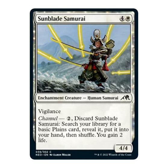 Sunblade Samurai (NEO) #39 Common (Lightly Played) Kamigawa: Neon Dynasty Magic: The Gathering: 2022