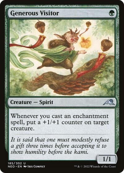 Generous Visitor (NEO) #185 Uncommon (Lightly Played) Kamigawa: Neon Dynasty Magic: The Gathering: 2022