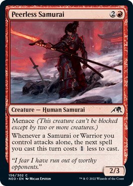 2022 Magic: Kamigawa: Neon Dynasty (NEO) - Peerless Samurai (#156, Common) (Lightly Played)