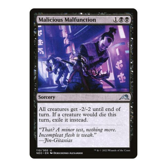 Malicious Malfunction (NEO) #110 Uncommon (Foil Lightly Played) Kamigawa: Neon Dynasty Magic: The Gathering: 2022