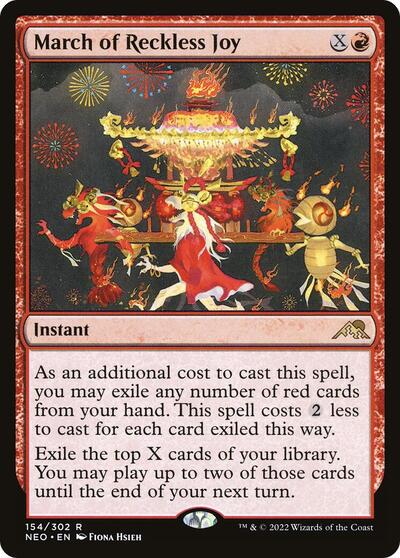 March of Reckless Joy (NEO) #154 Rare Kamigawa: Neon Dynasty Magic: 2022
