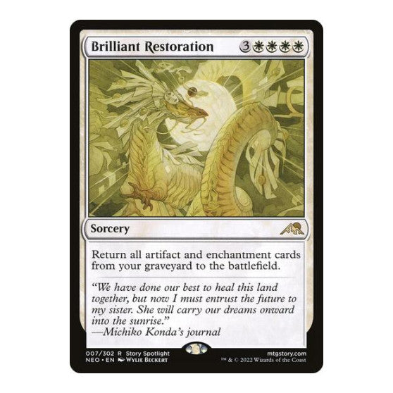 Brilliant Restoration (NEO) #7 Rare (Foil Near Mint) Kamigawa: Neon Dynasty Magic: The Gathering: 2022