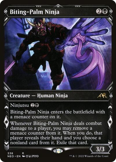 Biting Palm Ninja Showcase (NEO) #338 Rare (Lightly Played) Kamigawa: Neon Dynasty Magic: 2022