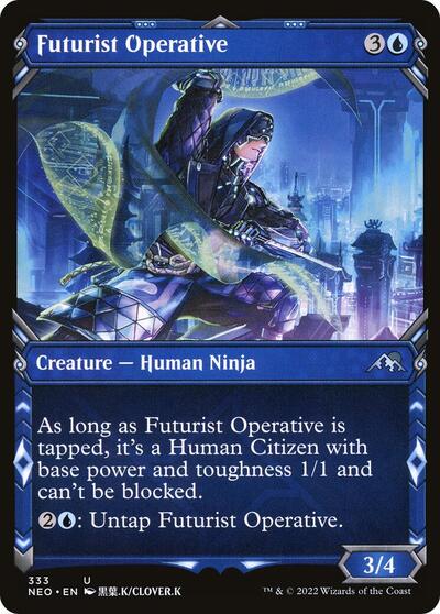 Futurist Operative Showcase (NEO) #333 Uncommon (Foil Lightly Played) Kamigawa: Neon Dynasty Magic: The Gathering: 2022