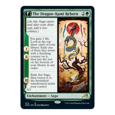 The Dragon Kami Reborn Extended Art (NEO) #473 Rare (Lightly Played) Kamigawa: Neon Dynasty Magic: The Gathering: 2022