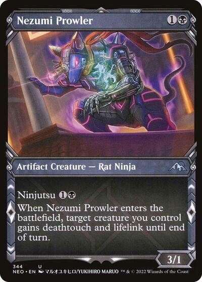 2022 Magic: Kamigawa: Neon Dynasty (NEO) - Nezumi Prowler Showcase (#344, Uncommon) (Lightly Played)