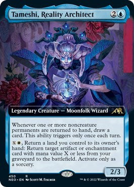Tameshi Reality Architect Extended Art (NEO) #450 Rare (Damaged) Kamigawa: Neon Dynasty Magic: The Gathering: 2022