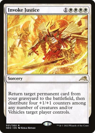 Invoke Justice (NEO) #21 Rare (Lightly Played) Kamigawa: Neon Dynasty Magic: The Gathering: 2022