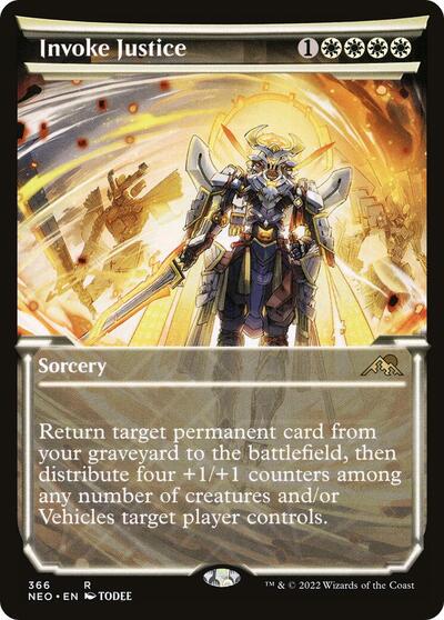 Invoke Justice Showcase (NEO) #366 Rare (Foil Near Mint) Kamigawa: Neon Dynasty Magic: The Gathering: 2022
