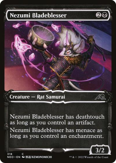 Nezumi Bladeblesser Showcase (NEO) #318 Common (Foil Lightly Played) Kamigawa: Neon Dynasty Magic: The Gathering: 2022