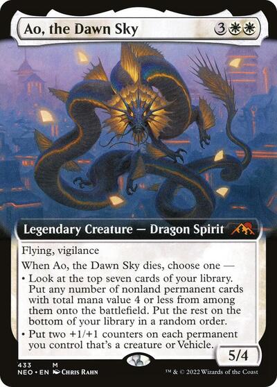 Ao the Dawn Sky Extended Art (NEO) #433 Mythic Rare (Near Mint) Kamigawa: Neon Dynasty Magic: 2022