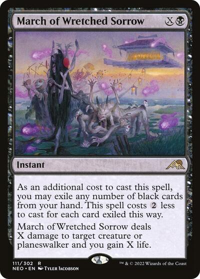 2022 Magic: Kamigawa: Neon Dynasty (NEO) - March of Wretched Sorrow (#111, Rare)