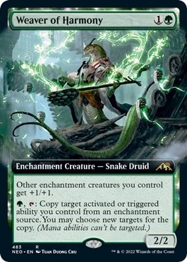 Weaver of Harmony Extended Art (NEO) #483 Rare (Foil Near Mint) Kamigawa: Neon Dynasty Magic: The Gathering: 2022