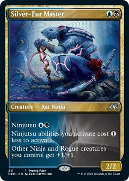 Silver Fur Master (PPNEO) #511 P (Lightly Played) Promo Pack: Kamigawa: Neon Dynasty Magic: The Gathering: 2022