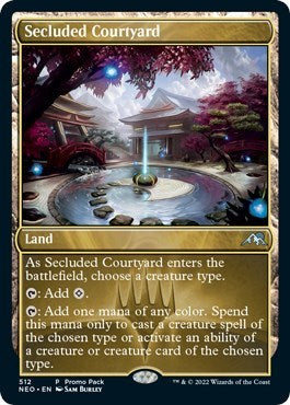 Secluded Courtyard (PPNEO) #512 P (Lightly Played) Promo Pack: Kamigawa: Neon Dynasty Magic: 2022