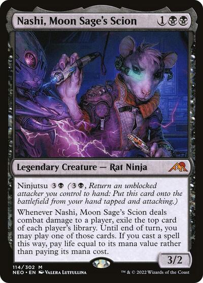 Nashi Moon Sages Scion (NEO) #114 Mythic Rare (Foil Near Mint) Kamigawa: Neon Dynasty Magic: The Gathering: 2022