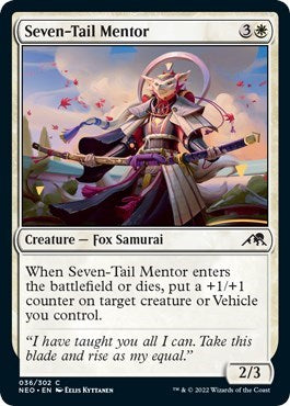 Seven Tail Mentor (NEO) #36 Common (Lightly Played) Kamigawa: Neon Dynasty Magic: The Gathering: 2022