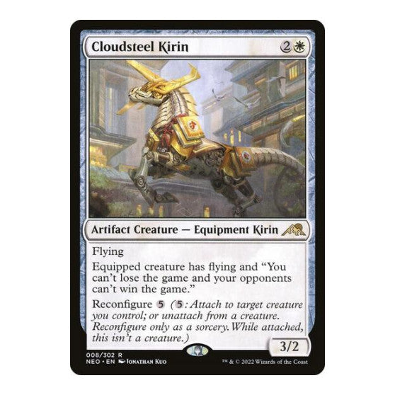 Cloudsteel Kirin (NEO) #8 Rare (Foil Lightly Played) Kamigawa: Neon Dynasty Magic: The Gathering: 2022