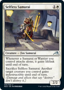 Selfless Samurai (NEO) #35 Uncommon (Lightly Played) Kamigawa: Neon Dynasty Magic: 2022