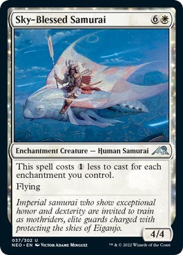 Sky Blessed Samurai (NEO) #37 Uncommon (Lightly Played) Kamigawa: Neon Dynasty Magic: 2022