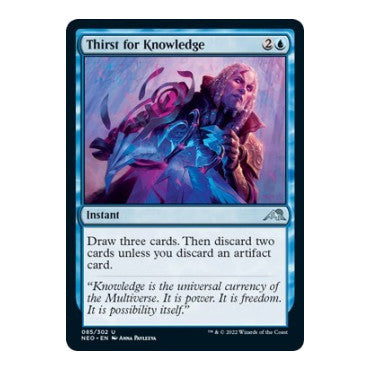 Thirst for Knowledge (NEO) #85 Uncommon (Foil Lightly Played) Kamigawa: Neon Dynasty Magic: The Gathering: 2022