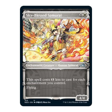 Sky-Blessed Samurai (Showcase) (NEO) #314 Uncommon Kamigawa: Neon Dynasty Magic: The Gathering: 2022