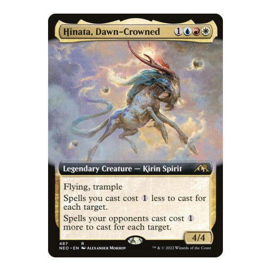 Hinata Dawn Crowned Extended Art (NEO) #487 Rare (Lightly Played) Kamigawa: Neon Dynasty Magic: The Gathering: 2022