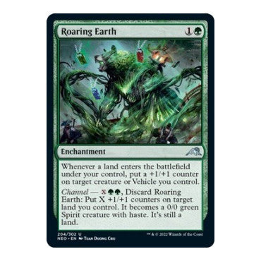 Roaring Earth (NEO) #204 Uncommon (Lightly Played) Kamigawa: Neon Dynasty Magic: The Gathering: 2022