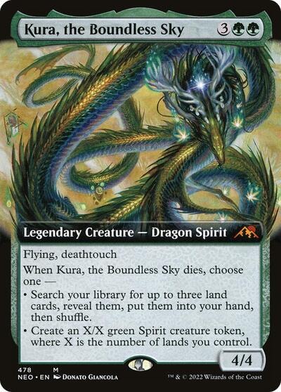 Kura the Boundless Sky Extended Art (NEO) #478 Mythic Rare (Foil Near Mint) Kamigawa: Neon Dynasty Magic: The Gathering: 2022