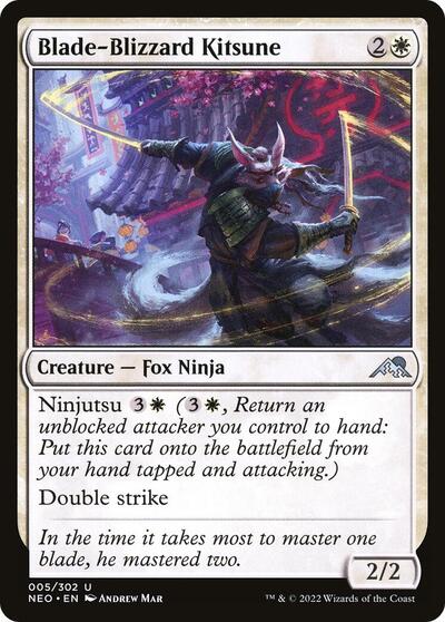 Blade Blizzard Kitsune (NEO) #5 Uncommon (Lightly Played) Kamigawa: Neon Dynasty Magic: 2022