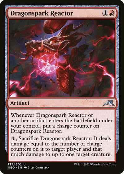 Dragonspark Reactor (NEO) #137 Uncommon (Lightly Played) Kamigawa: Neon Dynasty Magic: The Gathering: 2022