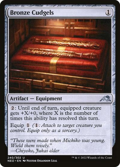 Bronze Cudgels (NEO) #240 Uncommon (Lightly Played) Kamigawa: Neon Dynasty Magic: The Gathering: 2022
