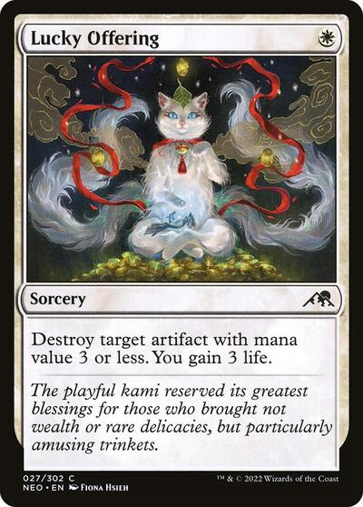 Lucky Offering (NEO) #27 Common (Lightly Played) Kamigawa: Neon Dynasty Magic: 2022