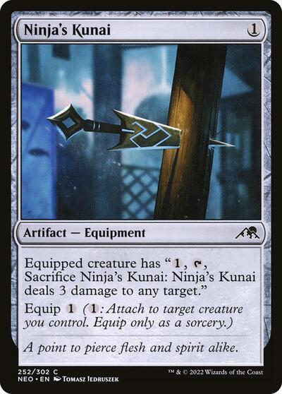Ninjas Kunai (NEO) #252 Common Kamigawa: Neon Dynasty Magic: The Gathering: 2022
