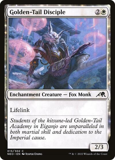 2022 Magic: Kamigawa: Neon Dynasty (NEO) - Golden Tail Disciple (#15, Common) (Lightly Played)