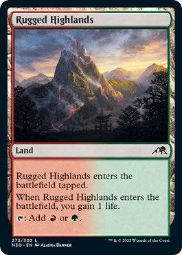 2022 Magic: Kamigawa: Neon Dynasty (NEO) - Rugged Highlands (#273, Land) (Lightly Played)