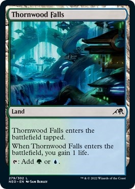 Thornwood Falls (NEO) #279 Land (Lightly Played) Kamigawa: Neon Dynasty Magic: The Gathering: 2022