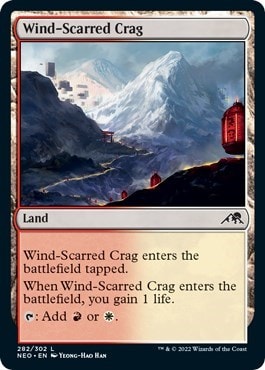 Wind Scarred Crag (NEO) #282 Land (Moderately Played) Kamigawa: Neon Dynasty Magic: The Gathering: 2022