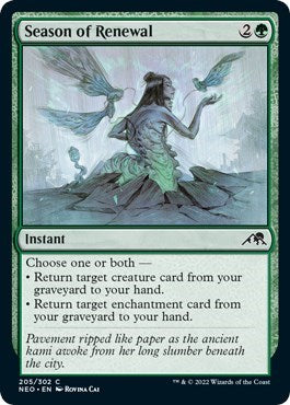 Season of Renewal (NEO) #205 Common (Lightly Played) Kamigawa: Neon Dynasty Magic: The Gathering: 2022