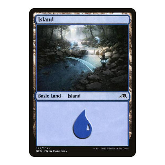 Island 285 (NEO) #285 Land (Foil Lightly Played) Kamigawa: Neon Dynasty Magic: The Gathering: 2022